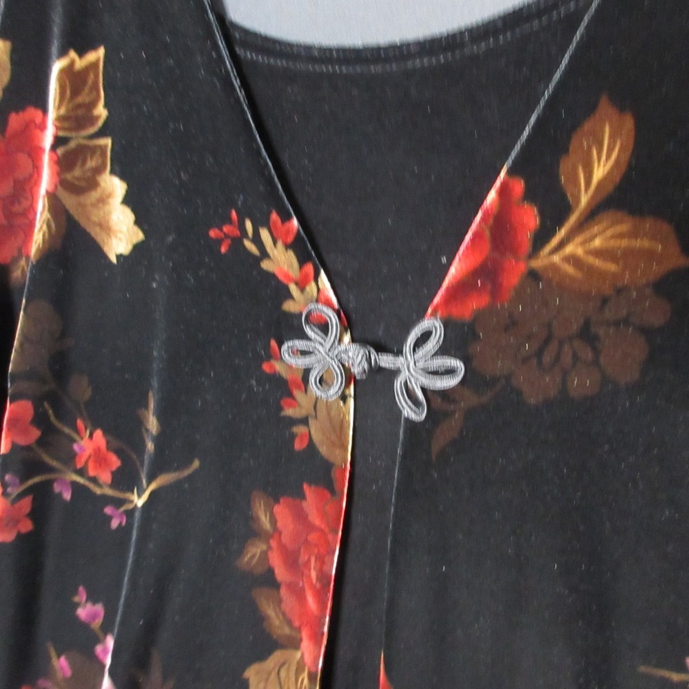 Laura Scott Top Plus 16 18 Dark Floral Velvet Whimsigoth Grunge Y2K Vintage Vamp - Picture 3 of 10